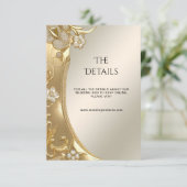 Gouden  Floral Detail behuizing Kaart (Staand voorkant)