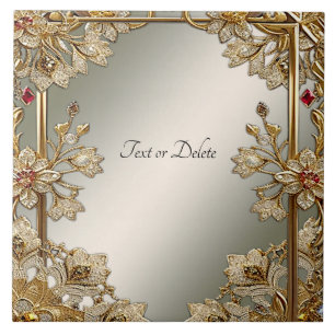 Gouden  Floral Keramische Tegel Tegeltje