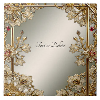 Gouden  Floral Keramische Tegel Tegeltje