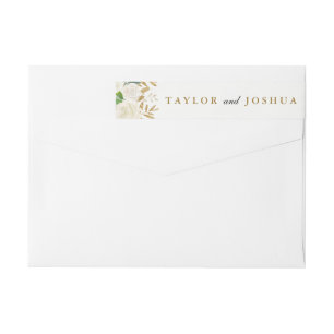 Gouden Floral Leaf Waterverf Wrap Around Label