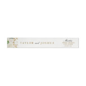 Gouden Floral Leaf Waterverf Wrap Around Label (Individueel)