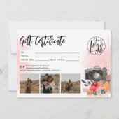 gouden florale fotograaf cadeaubon logo (Achterkant)