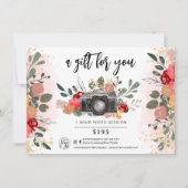 gouden florale fotograaf cadeaubon logo (Voorkant)