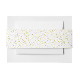 Gouden foile confettien, elegant patroon, wit, uitnodigingen wikkel