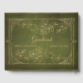 Gouden Foliage Vintage bruiloft Gastenboek (Achterkant)