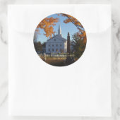 Gouden Foliage w / Kerk & Begraafplaats Envelope S Ronde Sticker (Tas)