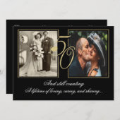 Gouden Folie 50ste Verjaardagsviering Kaart (Voorkant / Achterkant)