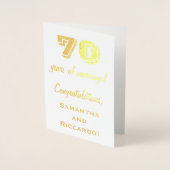 Gouden Folie 70ste Huwelijksverjaardag + Aangepast Folie Kaarten (Voorkant)