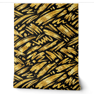 Gouden Folie Abstract Patroon Behang