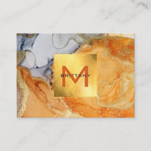 Gouden Folie Amber Grijs Elegant Custom Visitekaartje