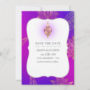 Gouden Folie Arabische Bollywood Bruiloft Save The Date