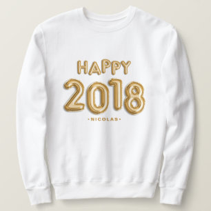 Gouden Folie Ballonnen Happy 2018 Gepersonaliseerd Trui