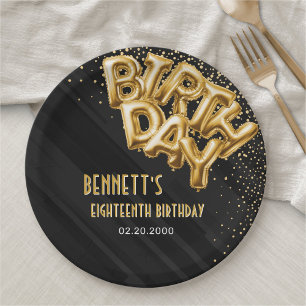 Gouden Folie Ballonnen Verjaardag Papieren Bordje