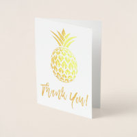 Gouden Folie Bedankt Kaart met Ananas Patroon