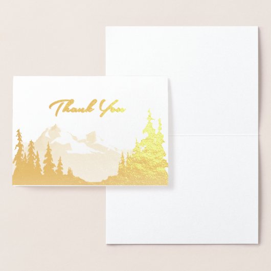 Gouden Folie Berg Bruiloft All-Purpose Dank u Folie Kaarten (Display)