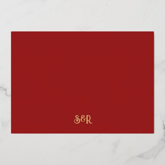 Gouden folie Bloemen goudsbloem indiaan Save the d Folie Uitnodiging (Achterkant)