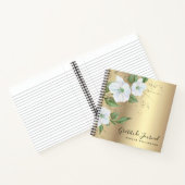 Gouden Folie Bloemen Waterverf Script Naam Dankbaa Notitieboek (Binnen)