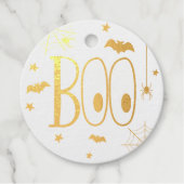 Gouden folie Boo Halloween Bedankjes Labels (Voorkant)
