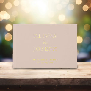 Gouden Folie Bruiloft Custom Dusty Pink Gastenboek