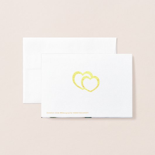 Gouden folie bruiloft dank u folie kaarten (Met envelop)