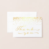 Gouden folie bruiloft dank u kaarten (Voorkant met envelop)