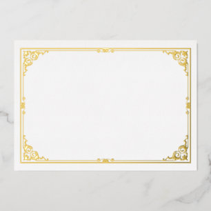 Gouden Folie Certificaat Pagina Rand Frame Victori Uitnodiging