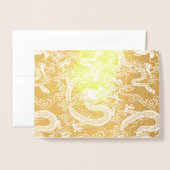 Gouden Folie Chinese Draak Patroon Folie Kaarten (Voorkant met envelop)