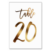 Gouden folie chique trouwtafel nummer | Tabel 20 Kaart (Voorkant)