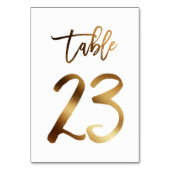 Gouden folie chique trouwtafel nummer | Tabel 23 Kaart (Achterkant)