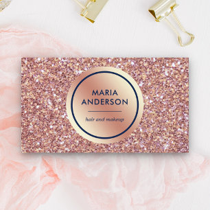 Gouden Folie Cirkel Roze Goud Pailletten Glitter M Visitekaartje