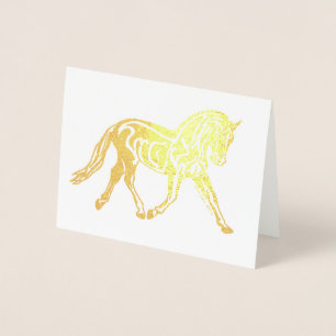 Gouden Folie Dressuurpaard Kaarten