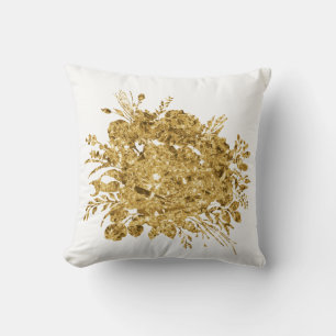 Gouden folie effect boeket van bloemen kussen