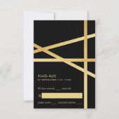 Gouden Folie Effect Geometrische Stijl Trouwen RSVP Kaartje (Voorkant)