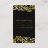 Gouden Folie Elegante Bloemmotief Visitekaartje (Achterkant)