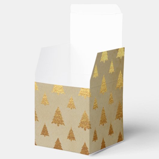 Gouden folie en Kraft papier rustieke kerstboom Bedankdoosjes (Geopend)