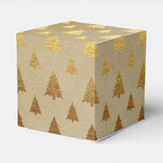 Gouden folie en Kraft papier rustieke kerstboom Bedankdoosjes (Achterkant)