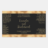 Gouden folie en zwart cosmeticafles-etiket rechthoekige sticker (Voorkant)