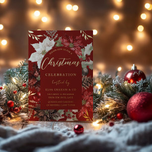 Gouden Folie Festieve Krans Bedrijfs Kerstfeest Uitnodiging