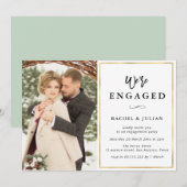 Gouden folie Fotoengagement Party Kaart (Voorkant / Achterkant)