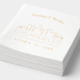 Gouden folie gepersonaliseerde Los Angeles bruilof Servetten