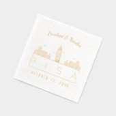 Gouden folie gepersonaliseerde Pisa bruiloft serve Folie Servetten (Links)