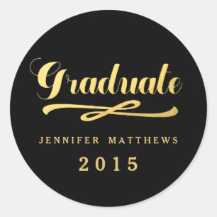 Gouden folie Glamour AFSTUDEREN STICKER