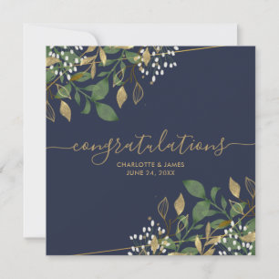 Gouden Folie Glitter Huwelijkscongratulatiekaart