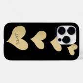 Gouden folie harten gepersonaliseerde mobiele tele Case-Mate iPhone case (Achterkant (horizontaal))
