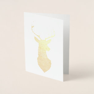 Gouden Folie Herten Silhouet met Majestic Antlers Folie Kaarten