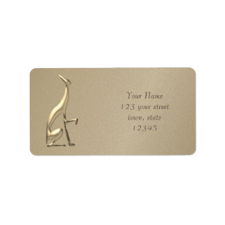 Gouden Folie Italiaanse Greyhound Hond Elegant Adr Etiket
