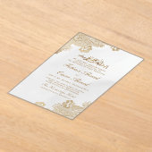 Gouden Folie Kant Sierlijk Crème Islamitische Mosl Acryl Uitnodigingen (Laagn)