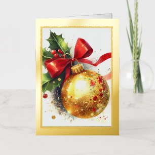 Gouden Folie Kerst Ornament Kaart