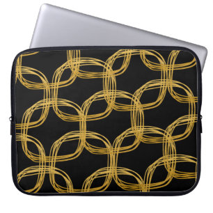 Gouden Folie Krabbel Cirkel Chic Laptop Hoes Case