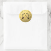 Gouden folie krans Monogram retour adres label (Tas)